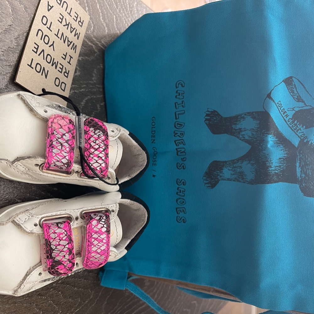 Toddler Old School sneakers with glittery star and fuchsia snakeskin-print heel - Picture 4 of 9